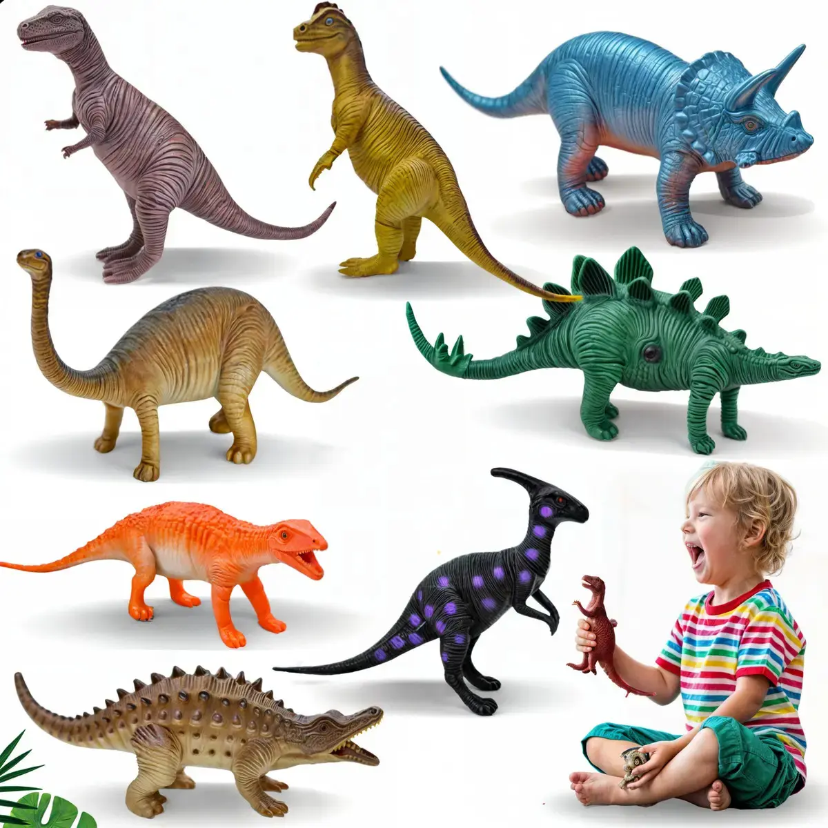 Kit 8 Dinossauros Dino World em Borracha Soft 3-6 anos - 1