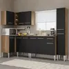 Cozinha Completa de Canto Madesa Emilly Water com Armário, Balcão e Paneleiro - Preto - 1