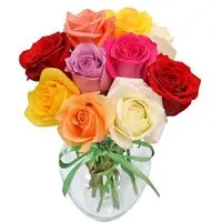 Surpresa de Rosas Coloridas no Vaso