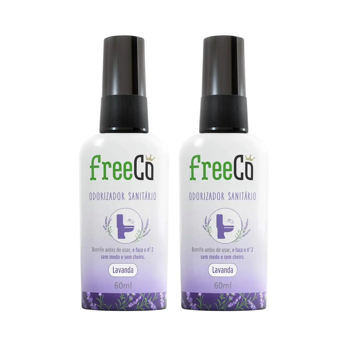 FreeCô Bloqueador De Odores Sanitários - Lavanda Pack com 2 unidades | 60ml cada - 1