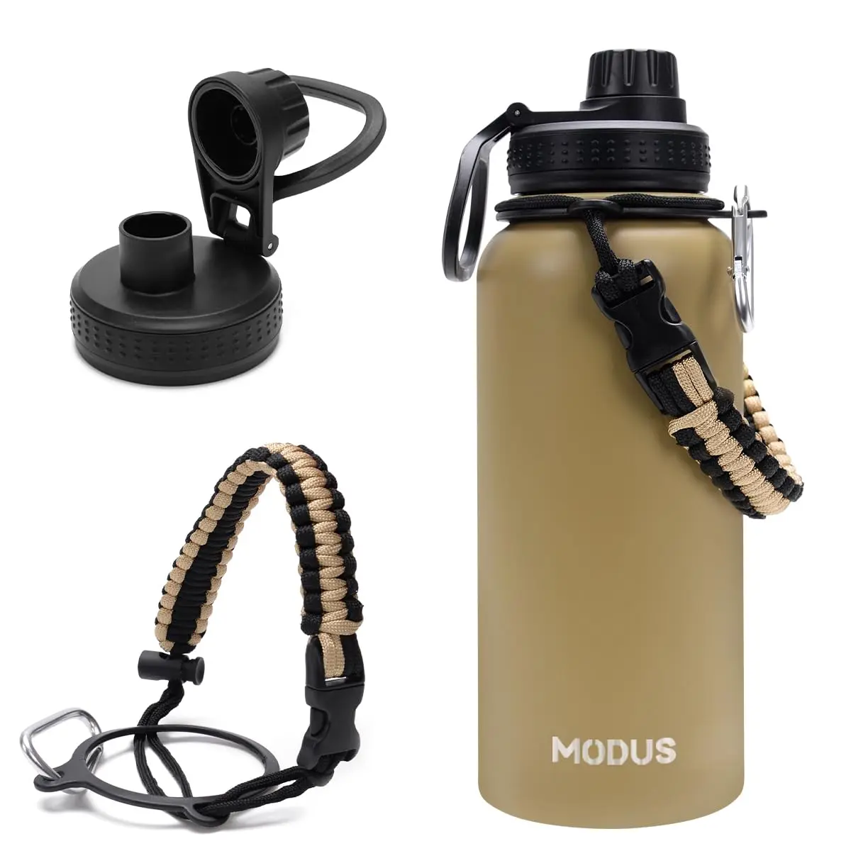 Garrafa Térmica De Água Isolada 950ml De Aço Inox Com Alça | Caqui