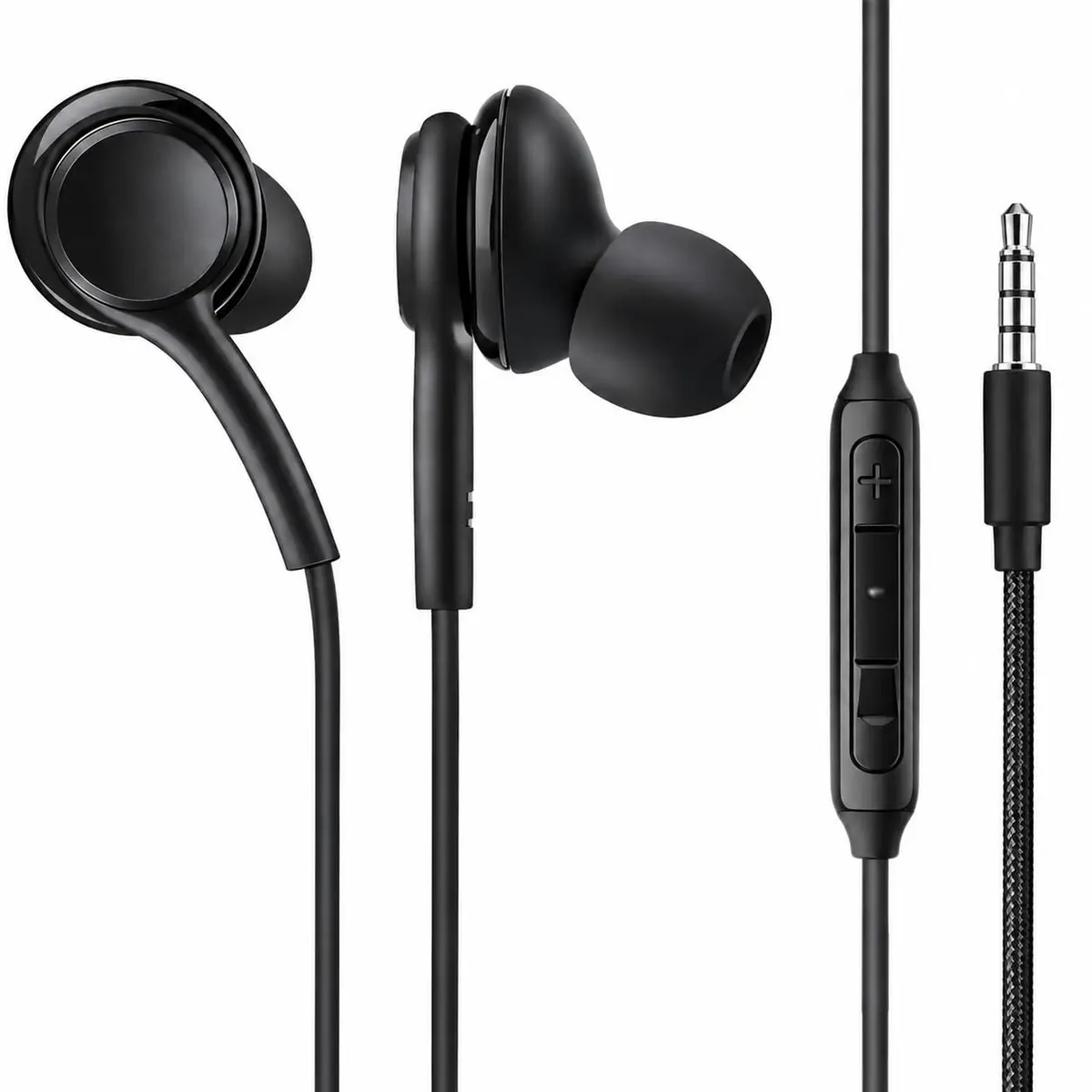 Fone de Ouvido com Fio Intra-auricular P2 3,5mm com Microfone Anti-Ruído Graves Potentes Cabo Nylon Reforçado Compativel Com Celular Notebook PC Xbox Games Uso Esportivo Academia Corrida