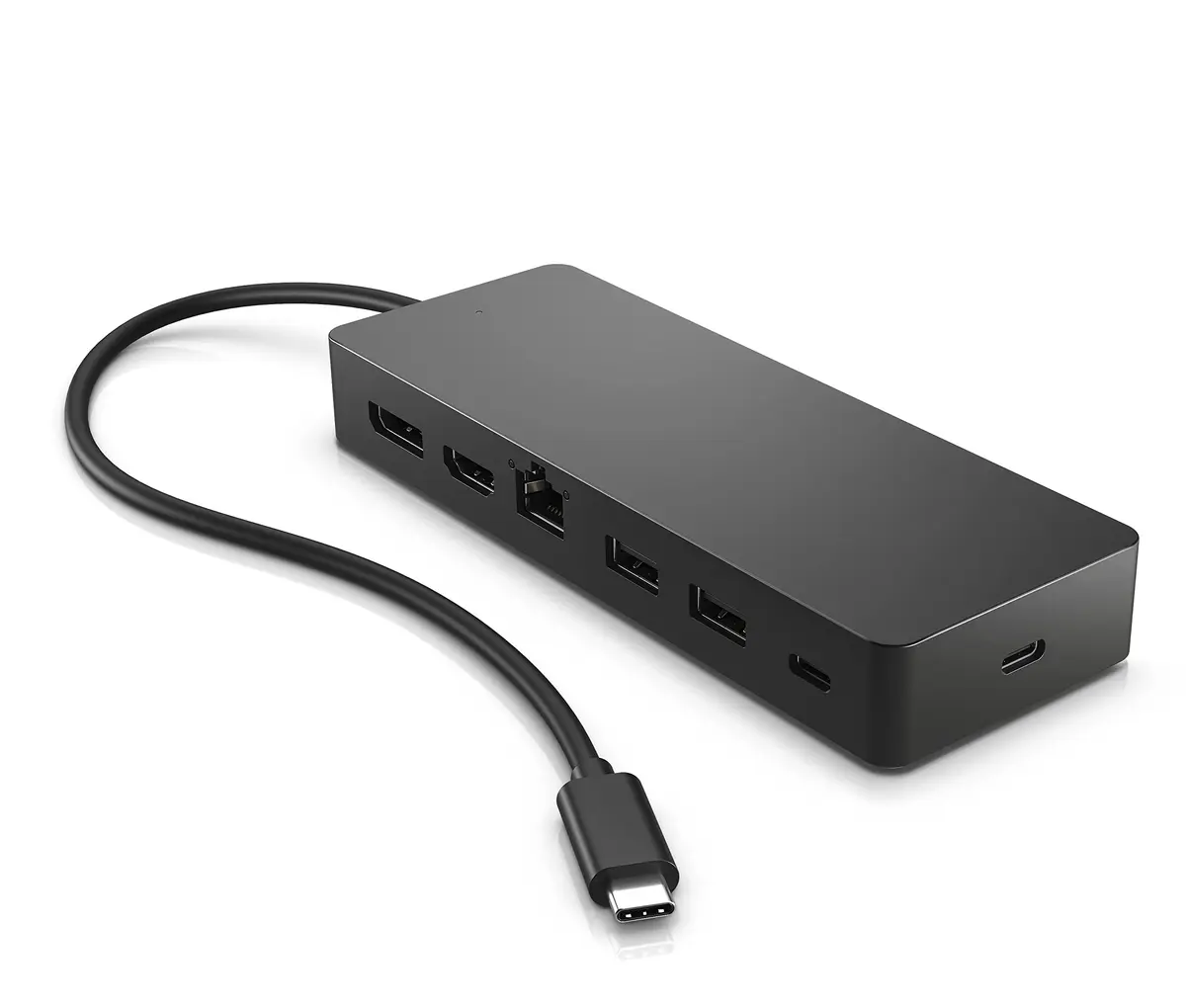 Hub USB-C 7 em 1 HP Universal Multiport – 1 HDMI 2.0, 1 DisplayPort 1.2, 2 USB, 2 USB-C,1 Entrada Ethernet, Compatível com Windows, macOS e Chrome OS, Suporte a 2 Monitores 4K (50H98AA) - 1