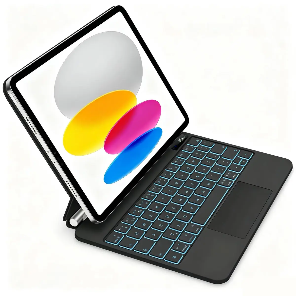 Bettdow Capa com Teclado e trackpad para iPad de 11ª Geração A16 (2025) / iPad de 10ª Geração de 10,9" (2022), Retroiluminação de 7 Cores com Layout Português, Flexível e portátil