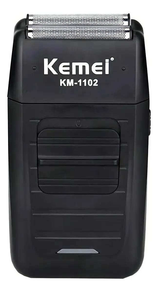 Maquina Acabamento Shaver Barbeador Kemei KM-1102 Preto Sem Fio Cabelo e Barba