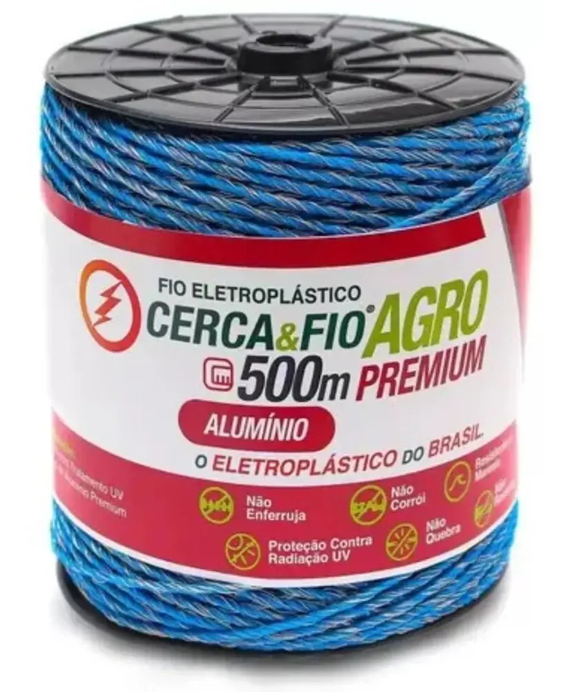 Fio Eletroplastico Para Cerca Elétrica Alumínio 09x06 500m Cor Azul - 1