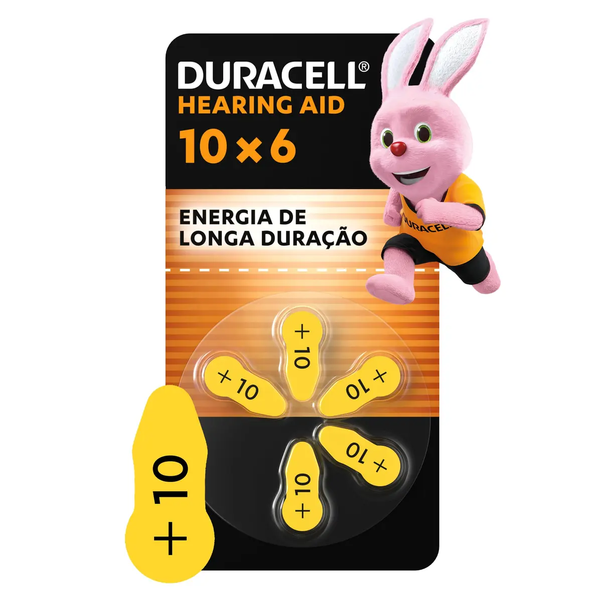Duracell Pilhas Auditivas Nº 10 Pack 6 Unidades – Alta Performance para Aparelhos Auditivos