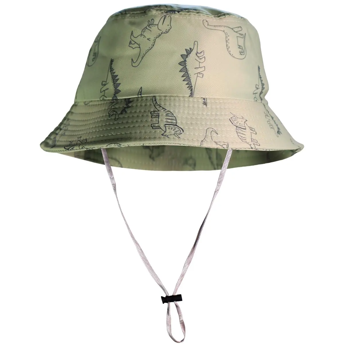 Chapéu Bucket Infantil Kids Unissex Proteção UV Praia Dinossauro Com Cordão