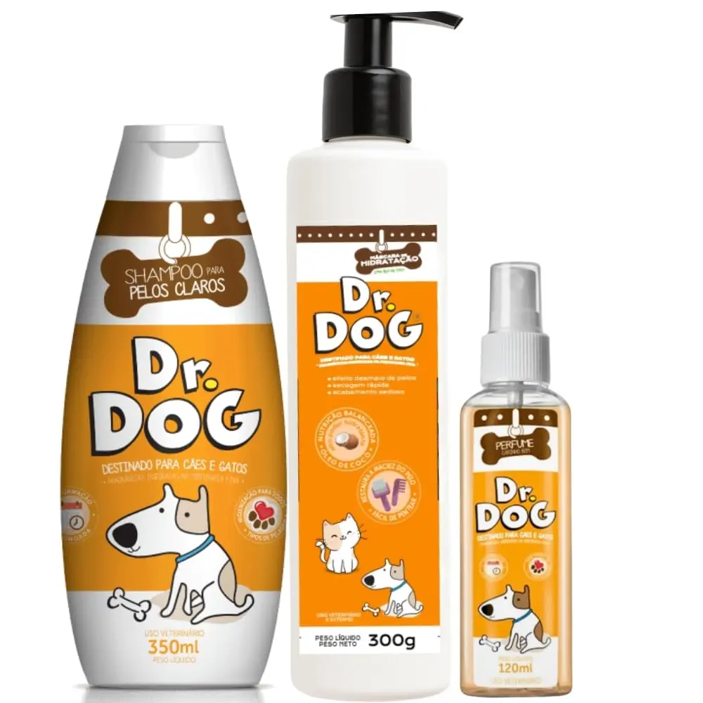 Kit banho pet Clareador Cães e Gatos, anti alérgico, Shampoo Branqueador pet 350ml + Condicionador máscara hidratante óleo coco + Perfume amadeirado, manchas de lágrima ácida, shih tzu pêlos claros