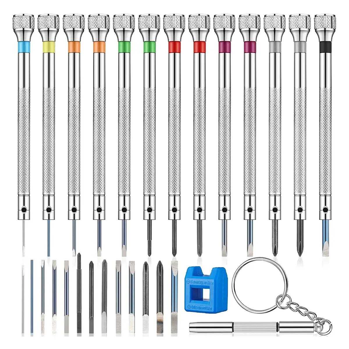 Conjunto de Chaves de Precisão 0.6-2.0mm, Kit de Chaves de Fenda Micro Cruzadas para Reparo de Relógios, Óculos e Joias em Casa - 1