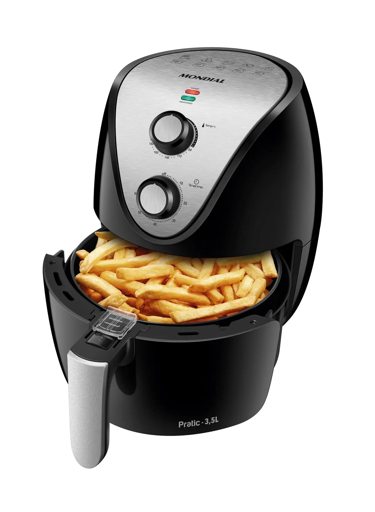MONDIAL Fritadeira Sem Óleo Air Fryer 3,5L, Preto/Inox, 1500W, 220V - AF-30 I