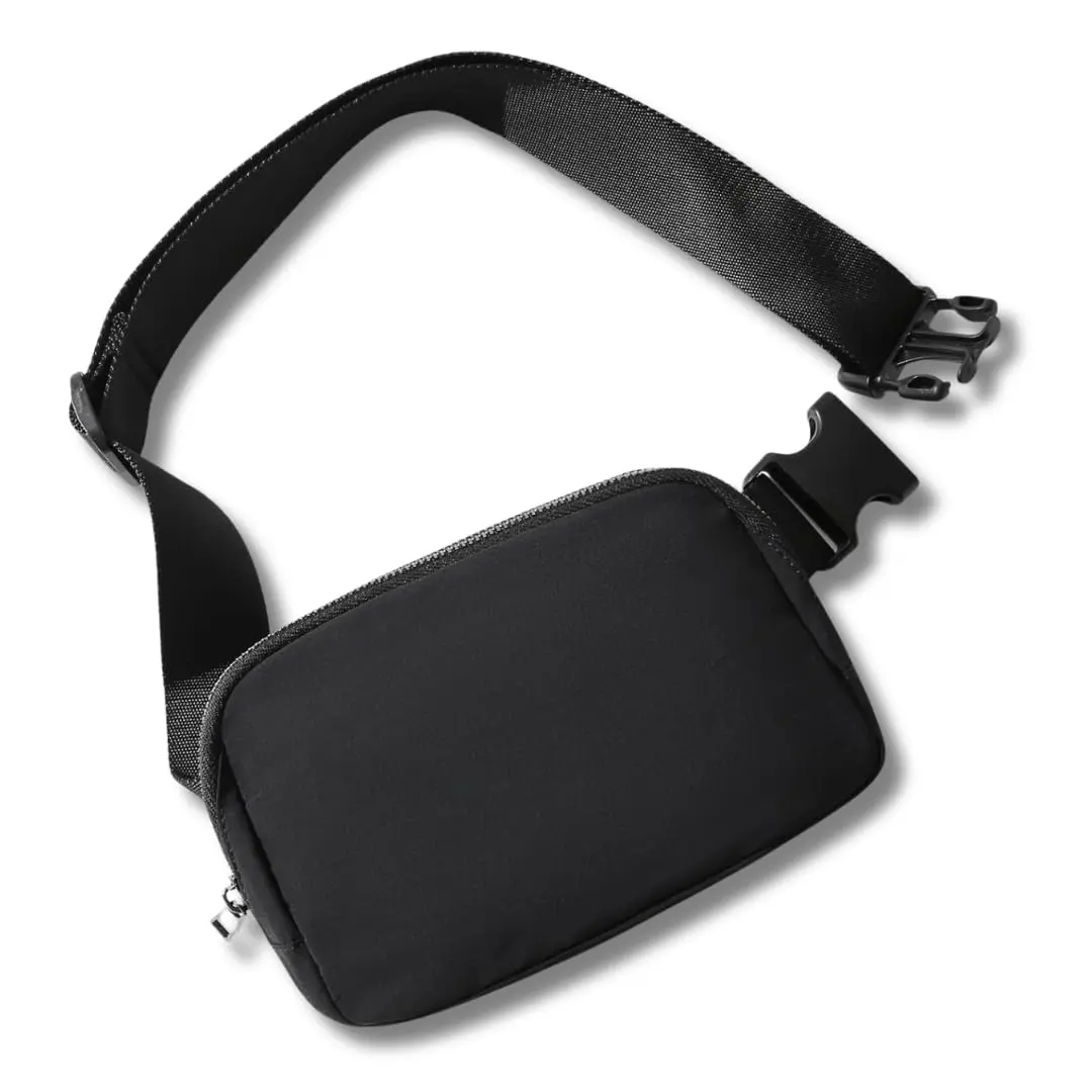 Pochete Unissex Multiuso e com Divisórias Internas - Crossbody, Impermeável com Alça Ajustável, Grande Capacidade e Estilo Urbano Preto - 1