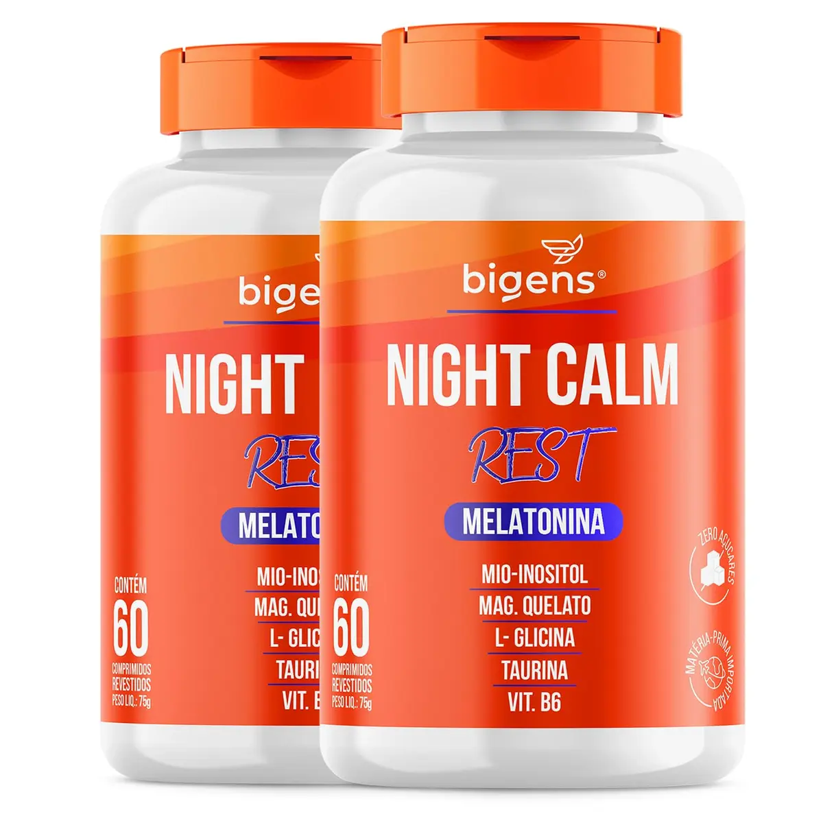 Bigens Night Calm Rest Melatonina, 2x 60 Comprimidos