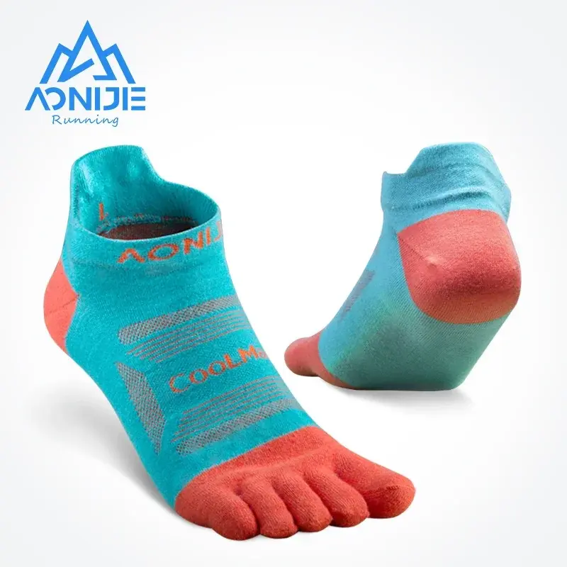 3 pares aonijie e4801 e4802 ultra run baixo corte atlético cinco dedos meias quarto toesocks para correr maratona corrida trilha