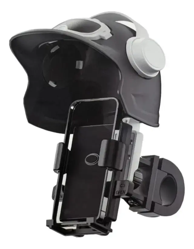 Suporte Celular Estilo Capacete Moto -proteção Solar E Chuva Cor Azul e Preto thumbnail 5