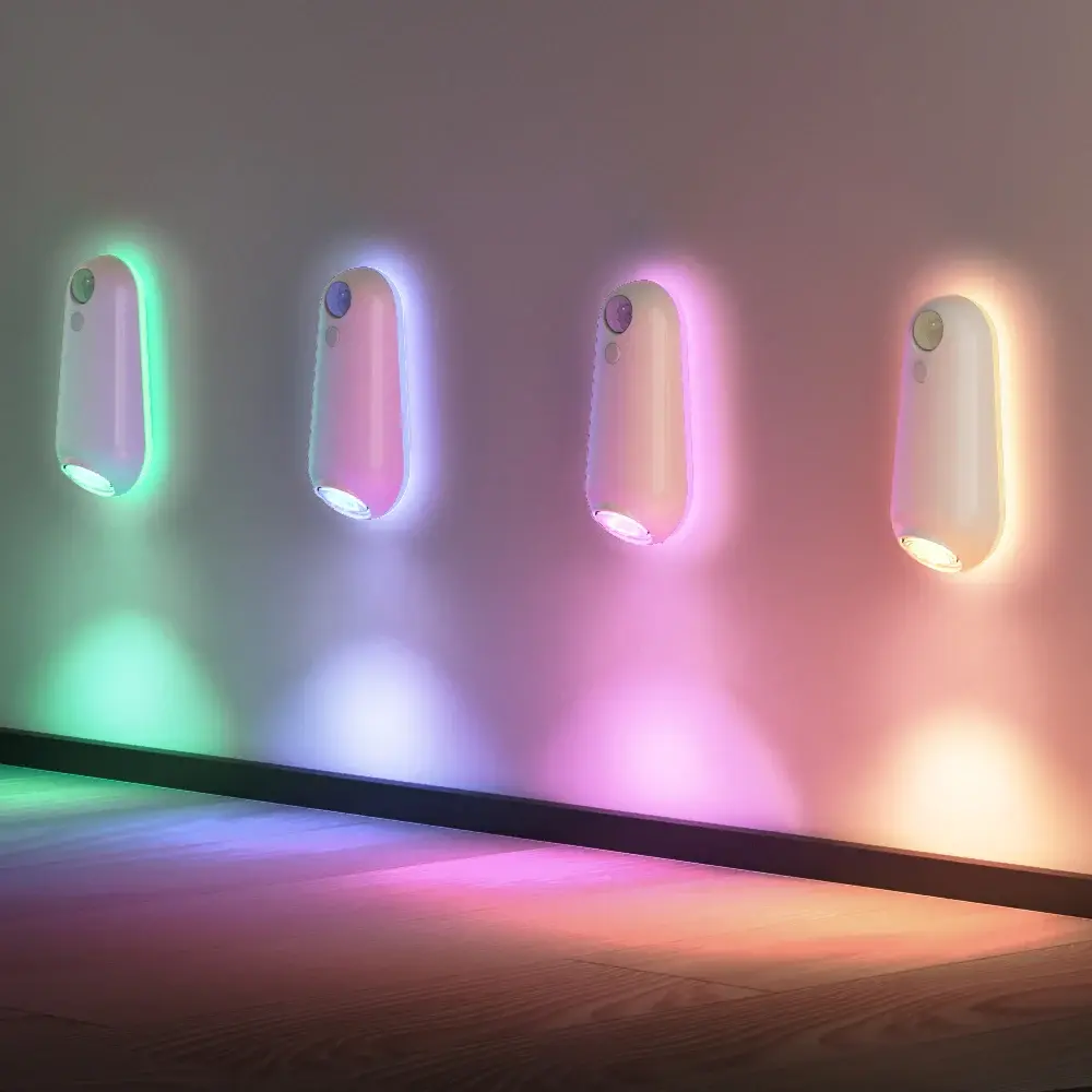 Luz noturna inteligente toliet, lâmpada com sensor de movimento que muda de 7 cores, luzes led rgb gradientes para banheiro, cômoda, noite