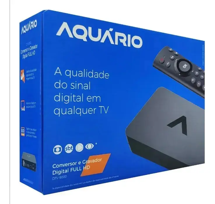 Conversor Digital Gravador Aquário Dtv-9000 Full Hd C/ Hdmi