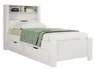 Cama Solteiro Santos Andará Com Baú e 2 Gavetas Tomada Carregador ou Iluminação Cor Branca - 1