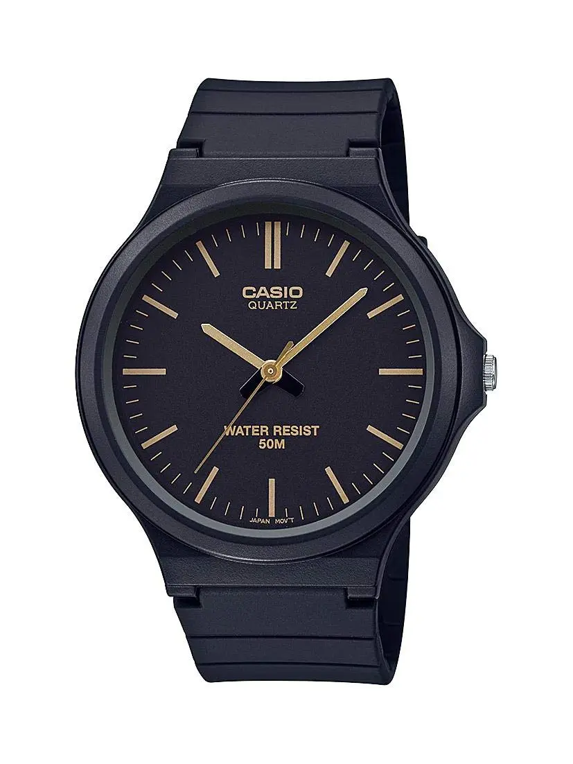 Casio Série MW240 | Relógio masculino de quartzo | 50M WR | Caixa grande de resina | Vidro de resina | Pulseira de resina | Números arábicos grandes | Relógio analógico | Tela fácil de ler | Bateria - 1