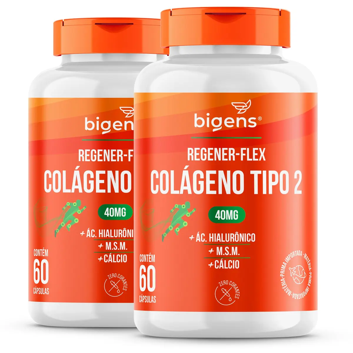 Bigens Regener Flex, Colágeno Tipo 2, 40mg, M.S.M, 2x 60 Cápsulas - 1
