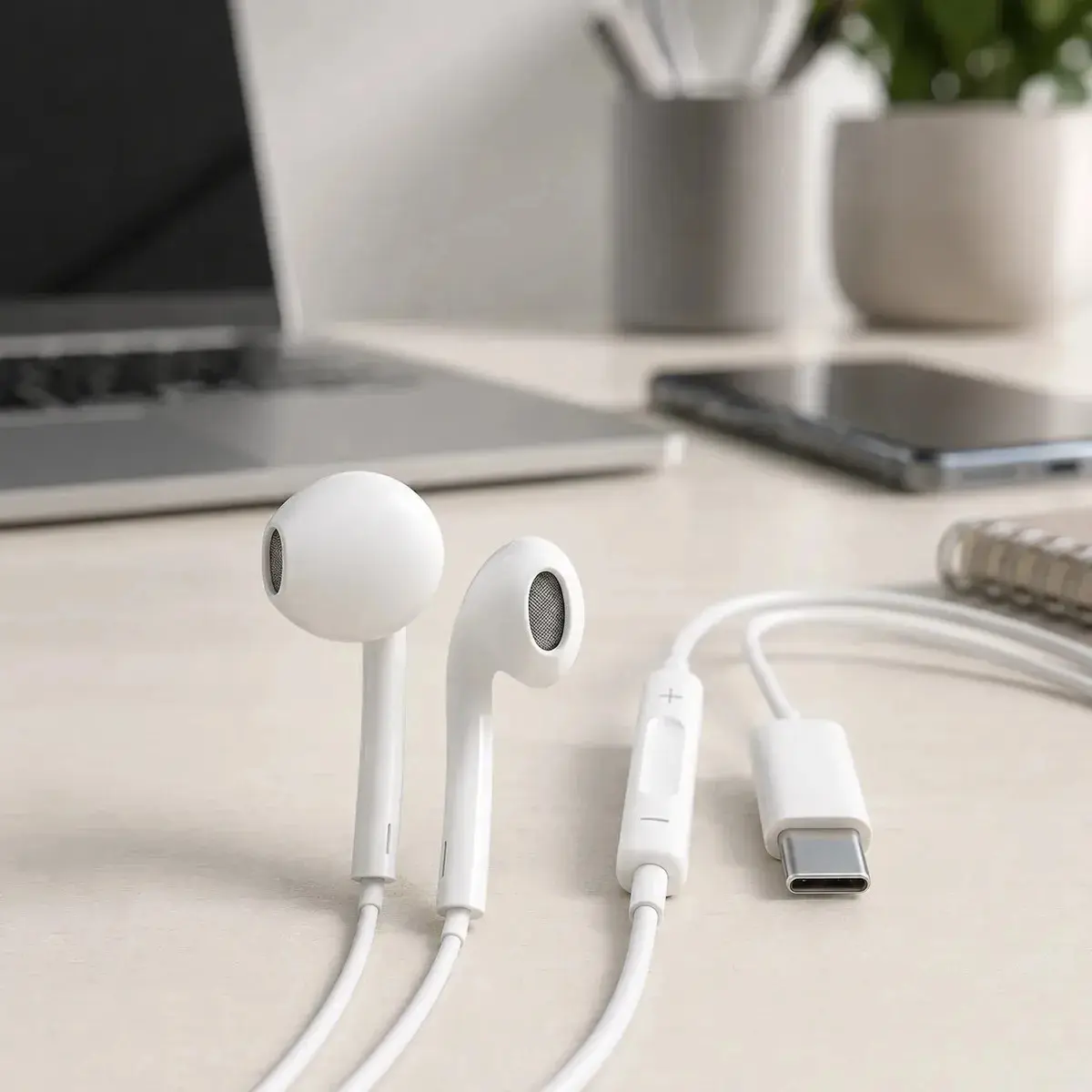 Fones De Ouvido Usb-c Tipo C Com Microfone Integrado Som Estéreo Alta Qualidade Controle De Chamadas Compatível Com iPhone 15 16 17 Android Samsung Xiaomi Motorola Conexão Direta Premium Eletric Teck thumbnail 3