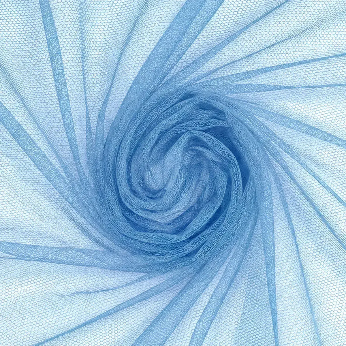 Tule 2 Metros X 1,20m Em Poliéster Para Artesanato - Delfim Azul-celeste Liso