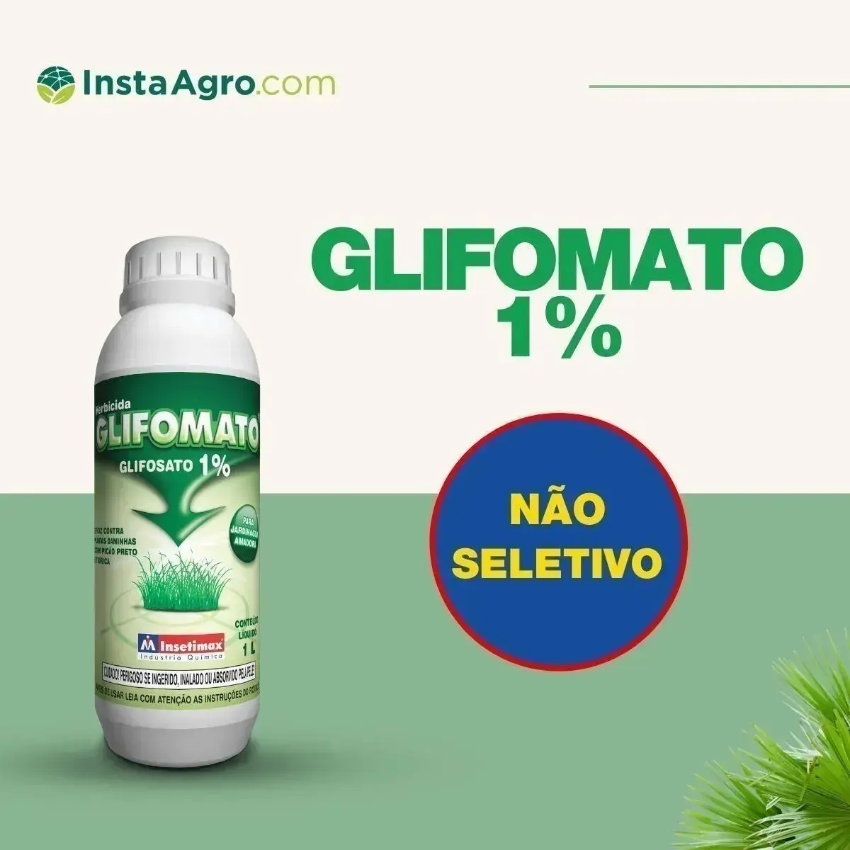 Herbicida Mata Mato Glifosato 1% Líquido 1L - Glifomato Insetimax thumbnail 2