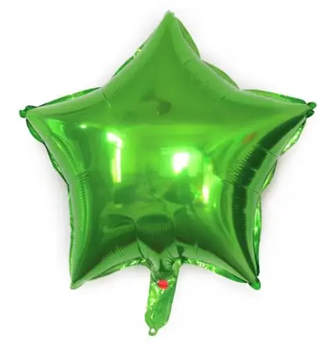Kit 10 Balão Estrela Metalizado 18" (45cm) Foil (Verde Limão) | Ideal para festas, aniversários, casamentos, formaturas, chá revelação e eventos. Use com hélio ou ar