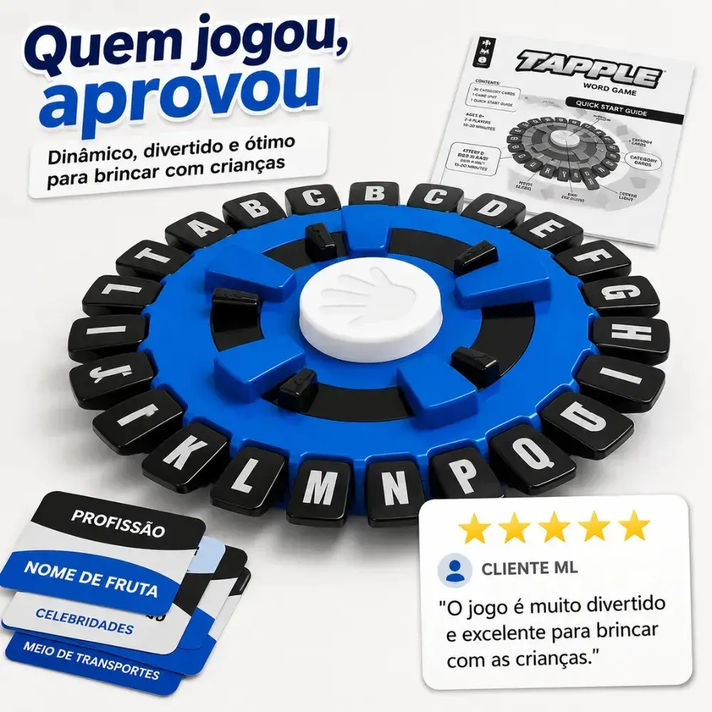 Jogo Tapple Português Relé Letras Brinquedo Educativo Pedagógico Familiar thumbnail 7