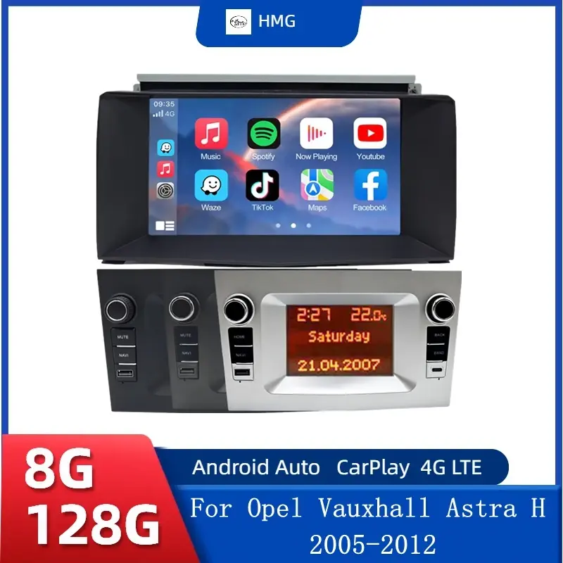 Rádio multimídia automotivo para opel astra h 2005 2006 2007 2008 2009 2010 2011 2012 sem fio carplay android auto autoradio gps dsp - 1