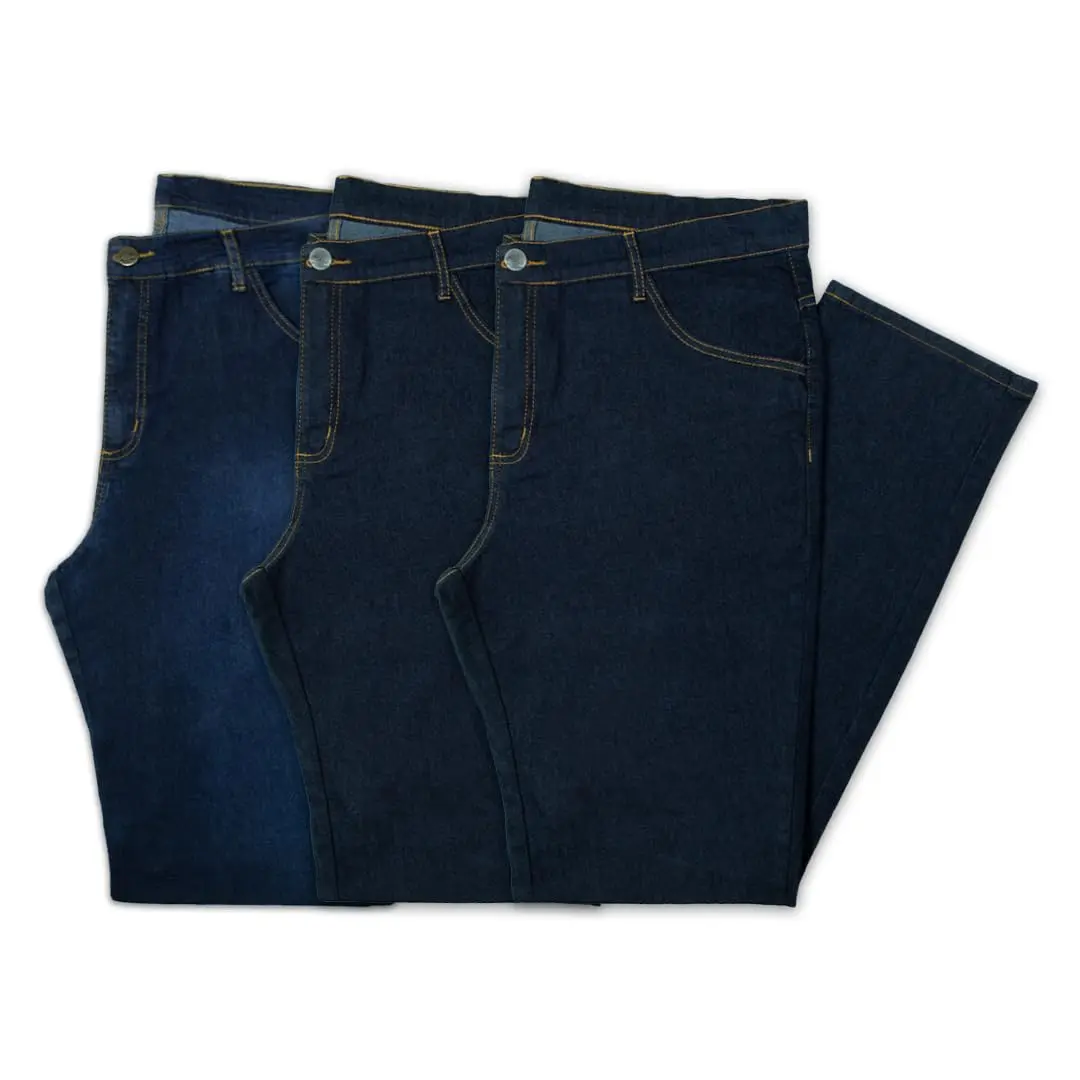 Kit 3 Calças Jeans Plus Size Masculinas Tradicionais Almix