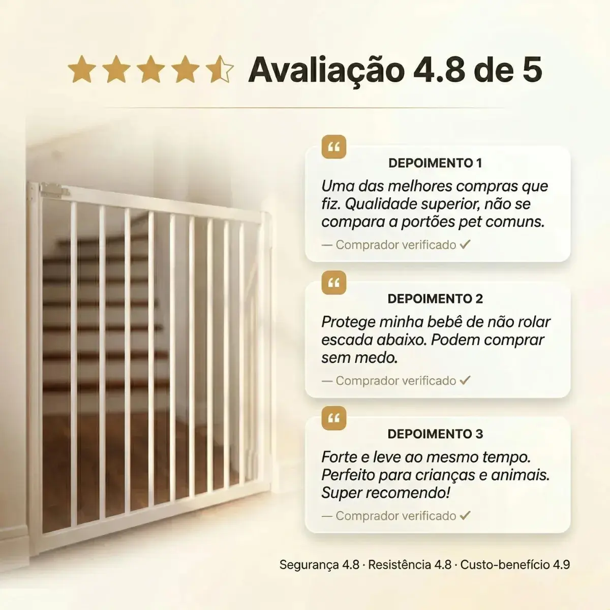 Portão Pet Corredor Fixo Parafusado Parede 80cm Segurança Cor Preto thumbnail 6
