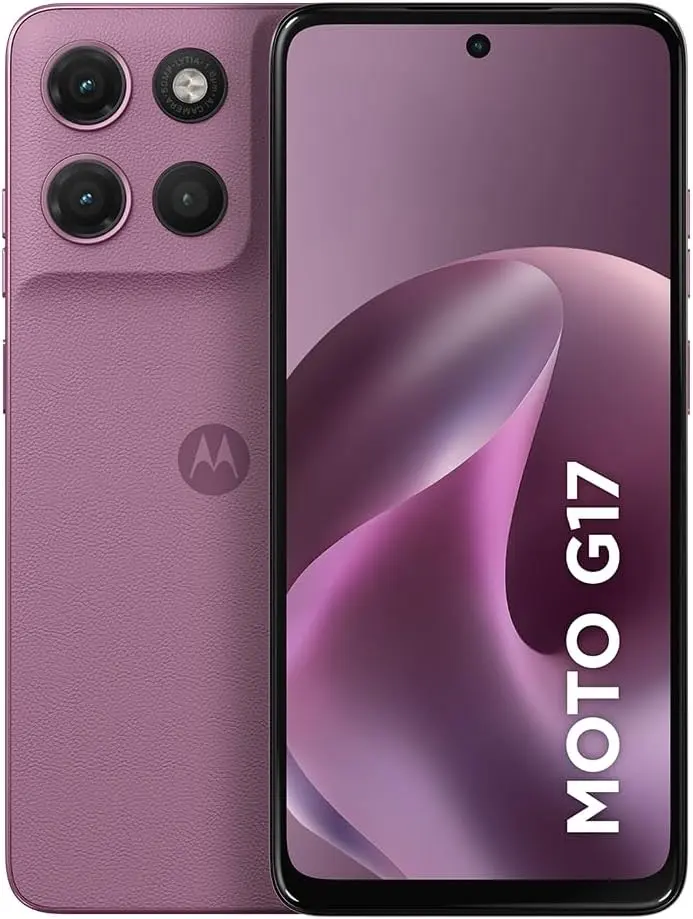Smartphone Motorola Moto G17 4G - 128GB 4GB RAM + 8GB RAM Boost camera 50MP Sony Lytia 600, tela FHD+ 60hz, bateria 5200 mAh - Rosa