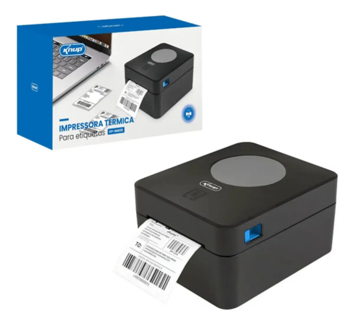 Impressora Knup KP-IM608 para Etiquetas 100mm USB Bluetooth 160mm/s