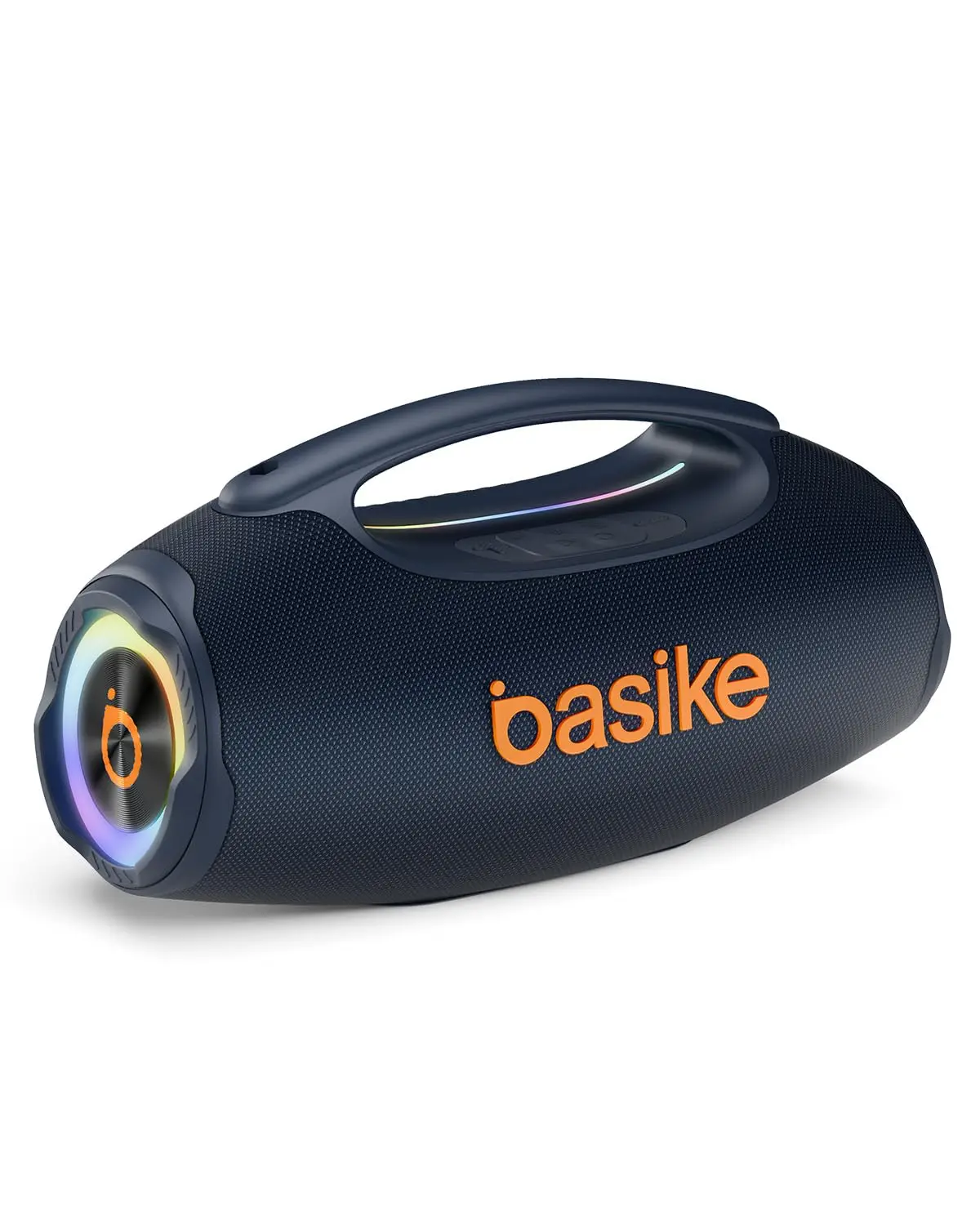 Basike Caixa de Som Bluetooth Portátil 80W RMS (Pico 120W), TWS Estéreo | Bluetooth 5.3, Modos EQ, Luzes RGB, IPX6 Resistente à Água, Bateria 8000mAh, para Home Theater, Festa e Uso Externo (Azul)
