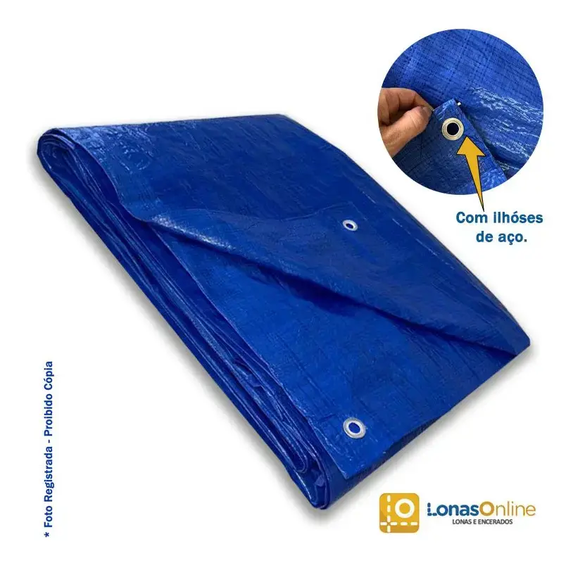 Lona Plástica Polietileno 3x2m Azul Impermeável Lonas Online com UV thumbnail 5