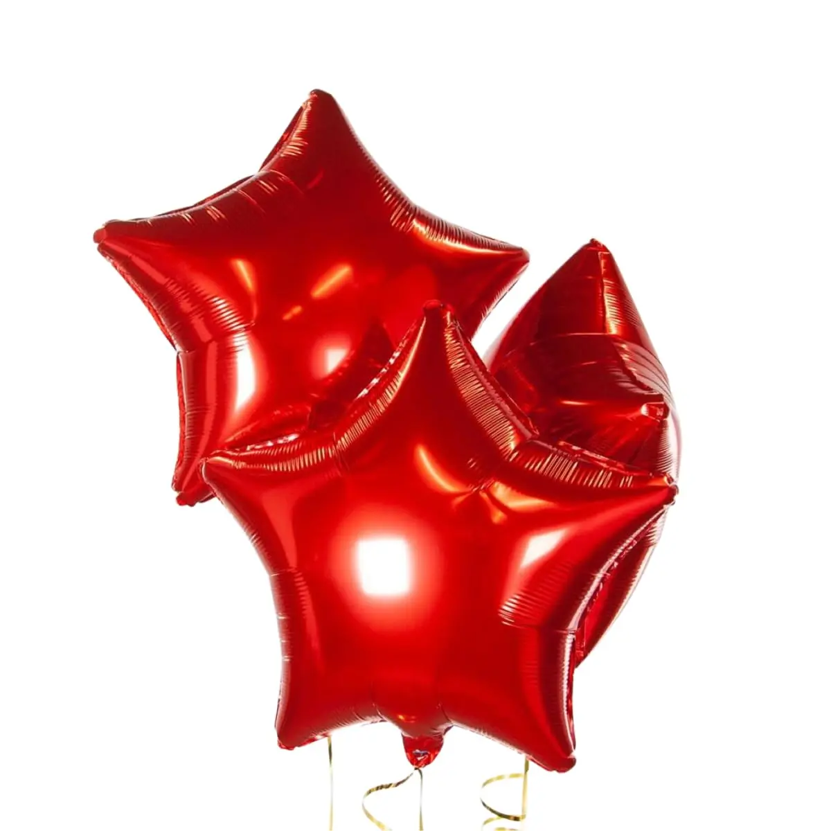 Kit 10 Balão Estrela Metalizado 18" (45cm) Foil (Vermelho) | Ideal para festas, aniversários, casamentos, formaturas, chá revelação e eventos. Use com hélio ou ar