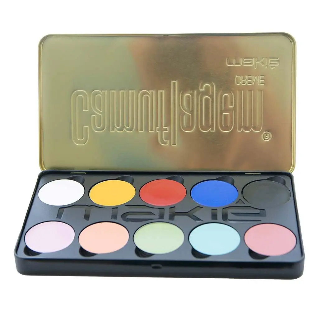 Estojo Camuflagem Makiê - Paleta Camuflagem - Mapa das Cores (10 cores de mini camuflagem) - corrigir, ocultar, contornar ou criar maquiagem de fantasia - camuflagens finas, misturável e edificável