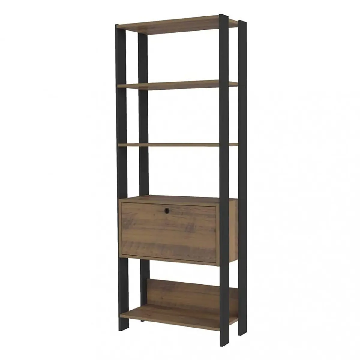 Artely Estante Organizadora Match com Porta Basculante, Pinho/Preto