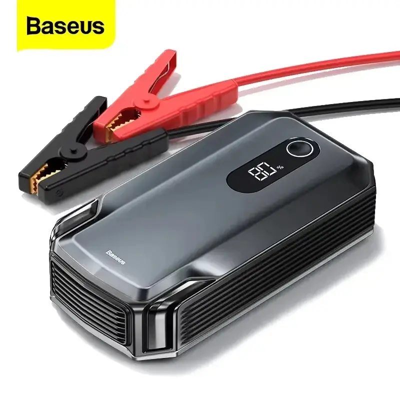 BASEUS Jump Starter Power Bank 12V Booster para partida de carro 20000mAh 10000mAh Bateria Carregador rápido Dispositivo de partida automática Powerbank