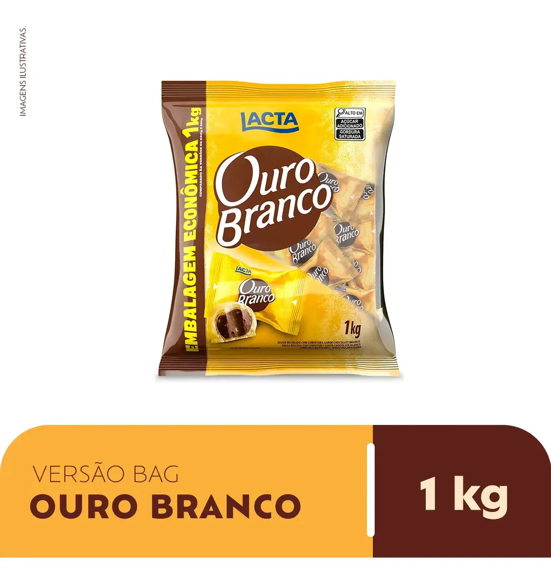 [Leve 4 R$ 43 cada]  Chocolate Ouro Branco Pacote 1Kg - 1