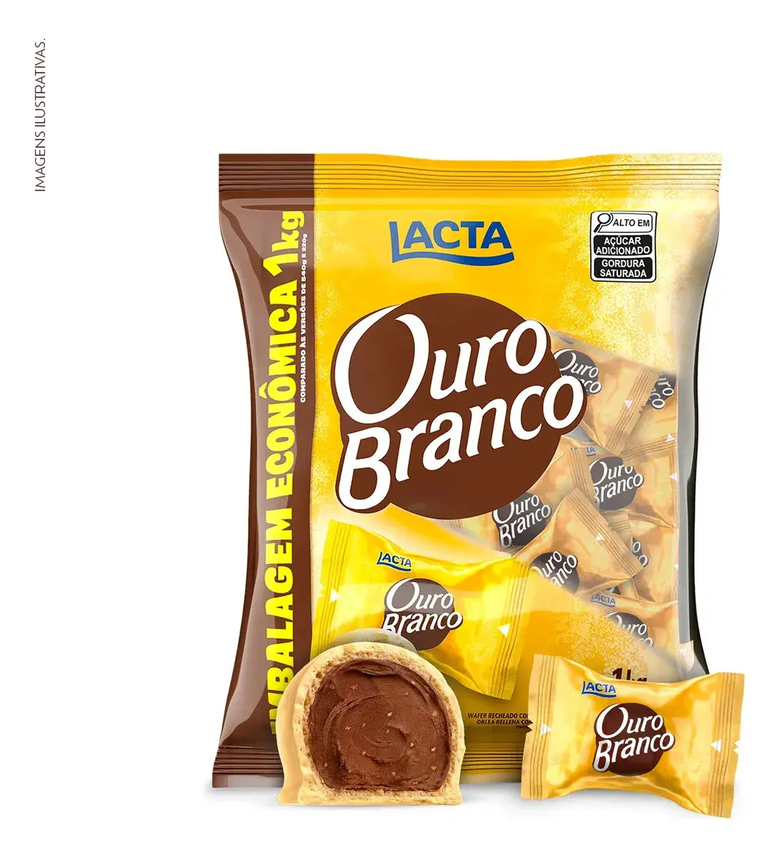 [Leve 4 R$ 43 cada]  Chocolate Ouro Branco Pacote 1Kg thumbnail 2