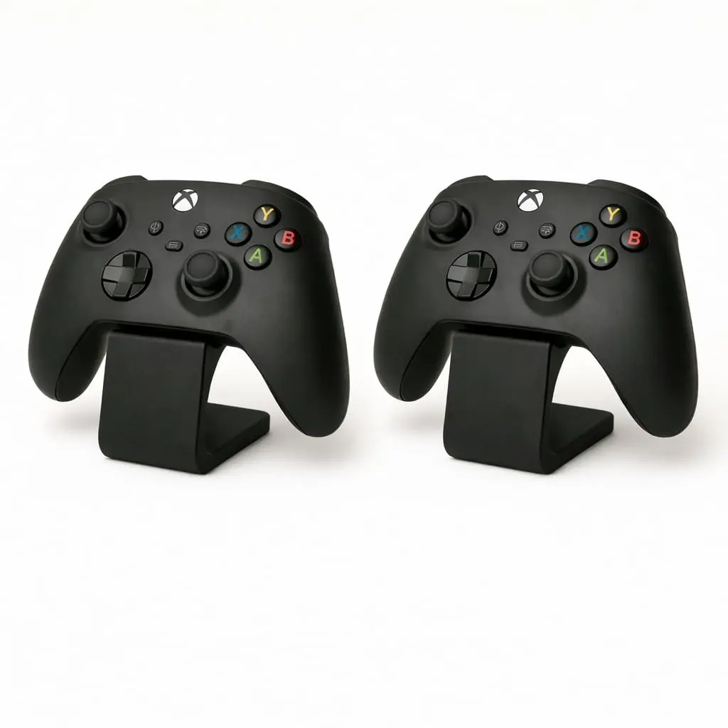 Suporte Universal para Controle de Jogos, Base de Mesa Decorativa em Plástico, Gamer, Ps5, Ps4, Xbox, Pc, Notebook, Nintendo Switch, Joystick, Manete, Videogame, Console (Kit 2 Preto)