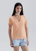 Blusa Feminina Manga Curta Decote V Laranja - 1