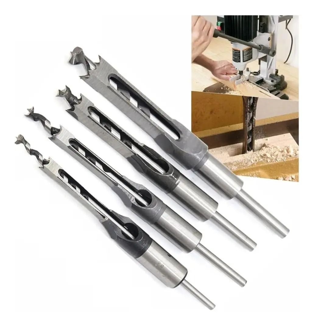 Brocas P/Furo Quadrado Jogo 4 Peças 1/4-5/16-3/8-1/2