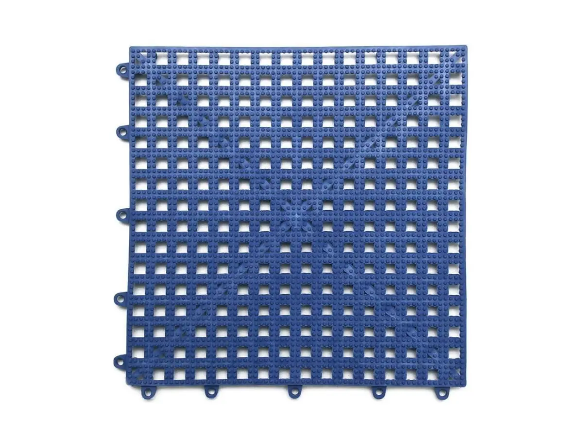 Kapazi Acqua Kap Piso Modular 30x30cm Azul Antiderrapante Kit 6 Peças Estrado Plástico para Pscinas Vestiários Saunas Banheiros Áreas Úmidas