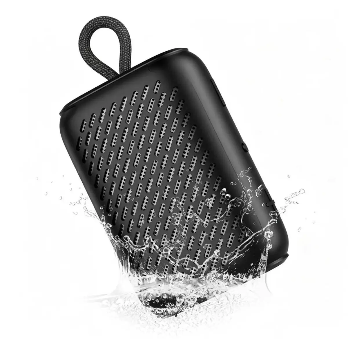 Ruimatech MS6 Caixa de Som Bluetooth Portátil IPX6, Grave Turbo 6W com Ímã NdFeB, 12h de Música, TWS Estéreo, Capa Antichoque, Hands-Free, Presente pra Festa, Trilha e Piscina (preto) - 1