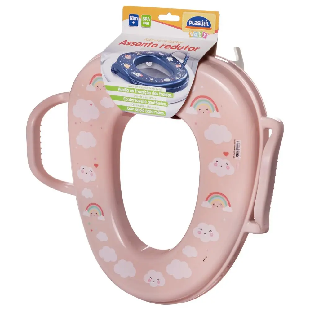Assento Redutor Sanitário Infantil Plástico Rosa Plasútil