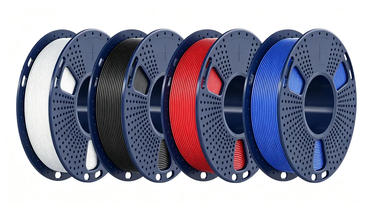 Creatorally Filamento PLA 1,75mm 4x250g Preto Vermelho Branco Azul | Excelente Adesão entre Camadas, Enrolamento Organizado, Tolerância ±0,02mm, Impressão Sem Emaranhados, Fácil de Imprimir - 1