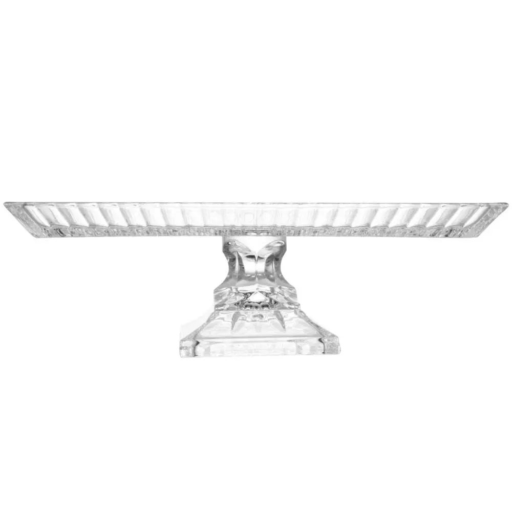 WOLFF - Travessa de Cristal com Pé Lys 34cm x 17cm x 11cm
